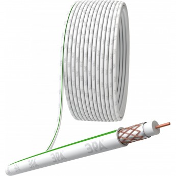 Кабель коаксиальный ЭРА SAT 703 B 75 Ом CU оплётка CU 75% PVC цвет белый бухта 100 м