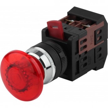 Кнопка ЭРА AEAL-22 "ГРИБОК" D22мм 1з+1р 240В с фиксацией BBG60-AEAL-K04E красн. Б0045638