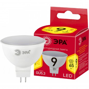 Лампа светодиодная ЭРА RED LINE LED MR16-9W-827-GU5.3 R 9Вт софит тепл. бел. свет Б0054239