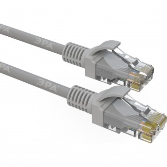 Патч корд ЭРА SIMPLE U/UTP неэкранированный 1 м категория 5e серый