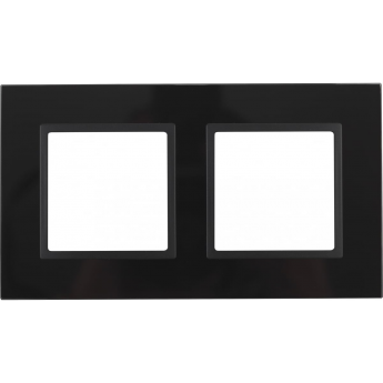 Рамка на 2 поста ЭРА ELEGANCE 14-5102-05 стекло чёрный+антрацит Рамка на 2 поста ЭРА ELEGANCE 14-5102-05 стекло чёрный+антрацит