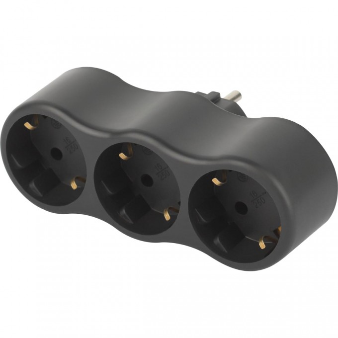 Разветвитель электрический ЭРА Б0059723SPx-3e-B на 3 розетки с заземлением16А черный B0059723 Разветвитель электрический ЭРА Б0059723SPx-3e-B на 3 розетки с заземлением16А черный B0059723