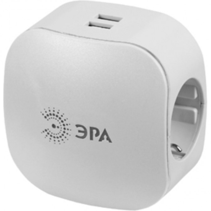 Разветвитель электрический ЭРА SP-3e-USB-2A на 3 розетки + 2 USB с заземлением со шторками 16А белый B0015243 Разветвитель электрический ЭРА SP-3e-USB-2A на 3 розетки + 2 USB с заземлением со шторками 16А белый B0015243