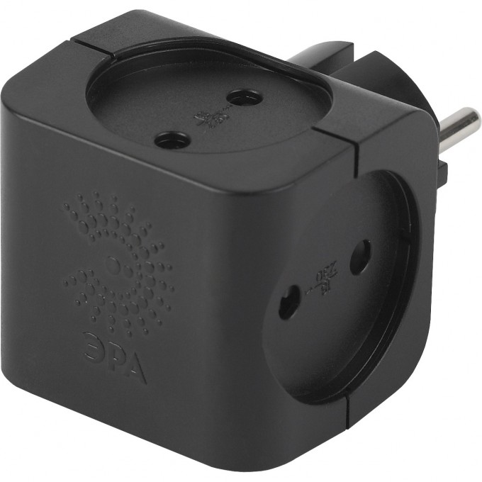 Разветвитель электрический ЭРА SP-4-B на 4 розетки без заземления 16А чёрный B0008207 Разветвитель электрический ЭРА SP-4-B на 4 розетки без заземления 16А чёрный B0008207