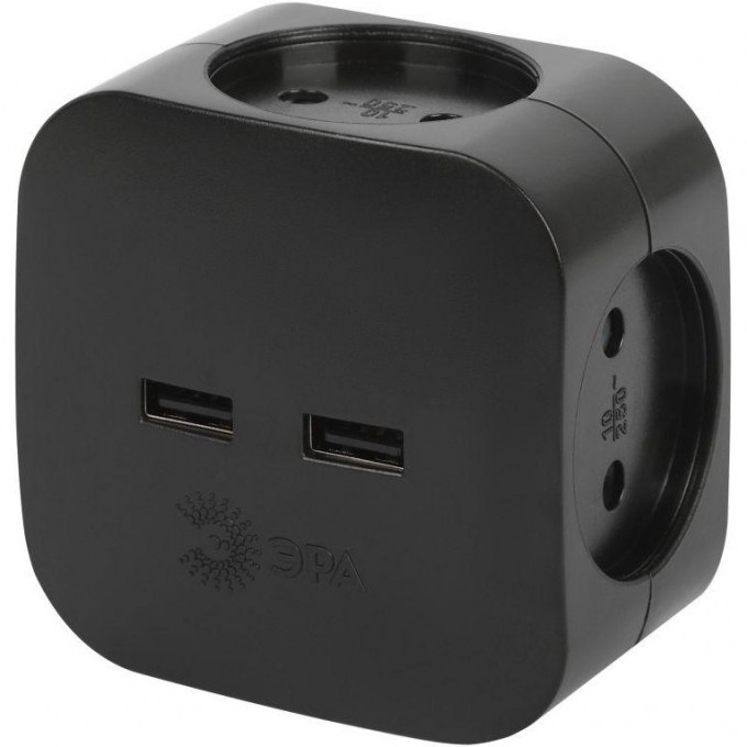 Разветвитель электрический ЭРА SP-4-USB-B на 4 розетки 220В+ 2xUSB 2400мА без заземл 10А черн. Б0049536 B0049536 Разветвитель электрический ЭРА SP-4-USB-B на 4 розетки 220В+ 2xUSB 2400мА без заземл 10А черн. Б0049536 B0049536