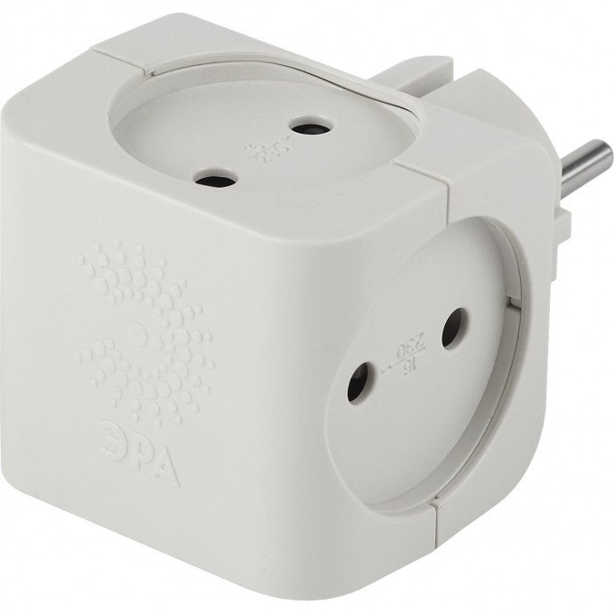 Разветвитель электрический ЭРА SP-4-W на 4 розетки без заземления 16А белый B0005103 Разветвитель электрический ЭРА SP-4-W на 4 розетки без заземления 16А белый B0005103