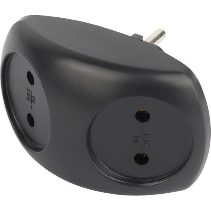 Разветвитель электрический ЭРА SPx-2-B на 2 розетки без заземл. 10А черн. Б0059720 B0059720 Разветвитель электрический ЭРА SPx-2-B на 2 розетки без заземл. 10А черн. Б0059720 B0059720