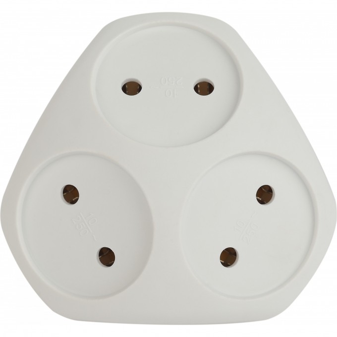 Разветвитель электрический ЭРА SPX-3-W на 3 розетки без заземления 10А белый B0053481 Разветвитель электрический ЭРА SPX-3-W на 3 розетки без заземления 10А белый B0053481