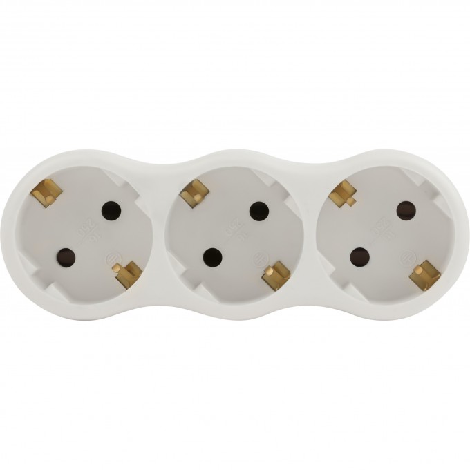 Разветвитель электрический ЭРА SPx-3e-W на 3 розетки с заземлением 16А белый B0053479 Разветвитель электрический ЭРА SPx-3e-W на 3 розетки с заземлением 16А белый B0053479