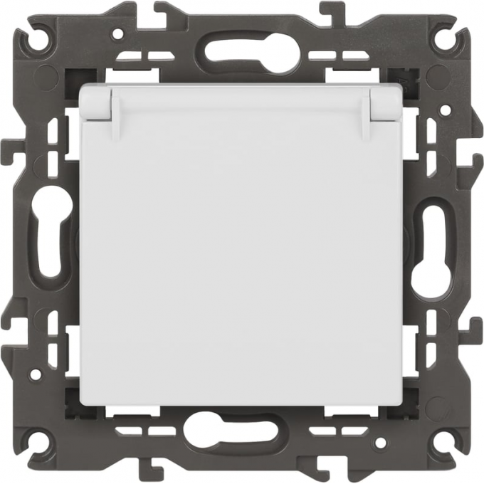 Розетка 2P+E ЭРА ELEGANCE SCHUKO 14-2103-01 со шторками с крышкой 16A-250В, IP20 белый B0034278 Розетка 2P+E ЭРА ELEGANCE SCHUKO 14-2103-01 со шторками с крышкой 16A-250В, IP20 белый B0034278