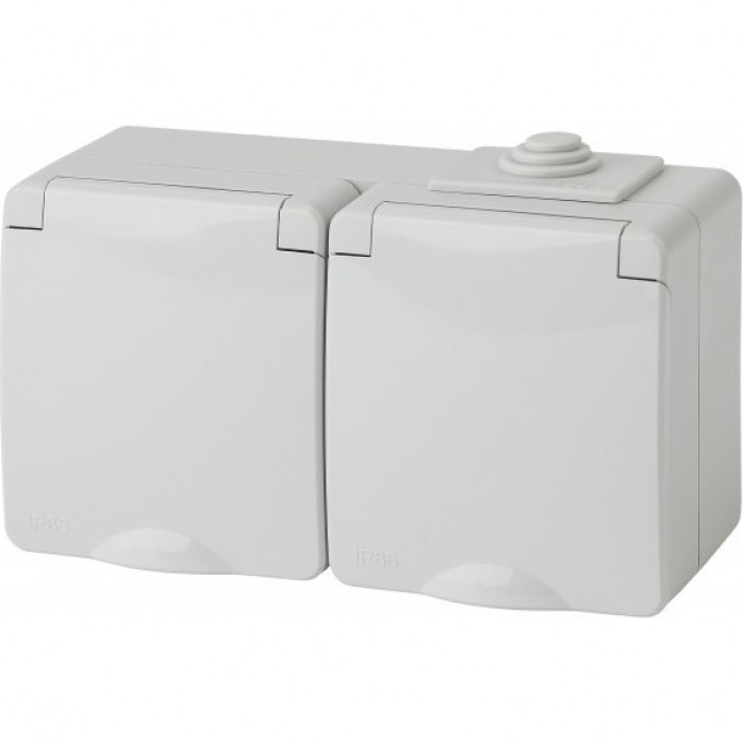 Розетка ЭРА 11-2603-03 2х2P+E гориз. IP65 16A-250В ОУ серый B0035991 Розетка ЭРА 11-2603-03 2х2P+E гориз. IP65 16A-250В ОУ серый B0035991