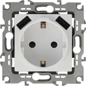 Розетка ЭРА ELEGANCE 14-4109-01 2P+E 16A-250В, шторки с 2xUSB 5В-3А белый