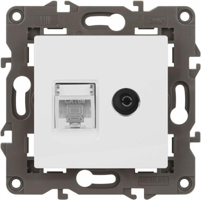 Розетка ЭРА ELEGANCE Б0065767 14-3110-01М RJ45+TV матовый белый B0065767 Розетка ЭРА ELEGANCE Б0065767 14-3110-01М RJ45+TV матовый белый B0065767