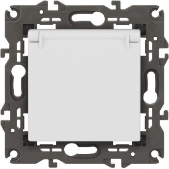 Розетка ЭРА ELEGANCE Б0065808 14-2103-01М 2P+E Schuko со шторками с крышкой 16А-250В матовый белый