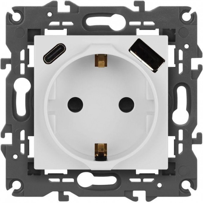 Розетка ЭРА ELEGANCE Б0067736 14-4108-01 2P+E 16A-250В со шторками с USB type-A+C 5В-3А белый B0067736 Розетка ЭРА ELEGANCE Б0067736 14-4108-01 2P+E 16A-250В со шторками с USB type-A+C 5В-3А белый B0067736