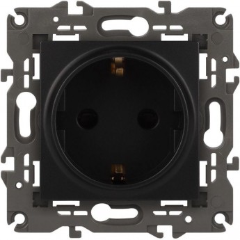 Розетка ЭРА ELEGANCE SCHUKO 14-2102-05 16А IP20 16AX 250В 2P+E защитные шторки антрацит