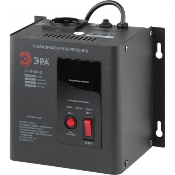 Стабилизатор напряжения настенный ЭРА СННТ-500-Ц 140-260В/220/В, 500ВА B0020165 Стабилизатор напряжения настенный ЭРА СННТ-500-Ц 140-260В/220/В, 500ВА B0020165