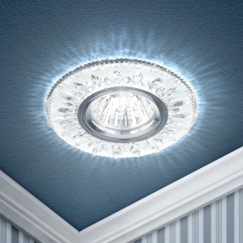 Светильник ЭРА DK LD9 SL/WH декор cо светодиодной подсветкой MR16 прозрачный Светильник ЭРА DK LD9 SL/WH декор cо светодиодной подсветкой MR16 прозрачный