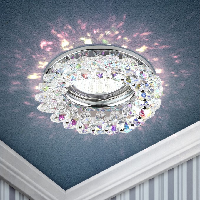 Светильник ЭРА DK16 CH/PR декор круглый с мелкими хрусталиками хром/перламутровый B0005210 Светильник ЭРА DK16 CH/PR декор круглый с мелкими хрусталиками хром/перламутровый B0005210