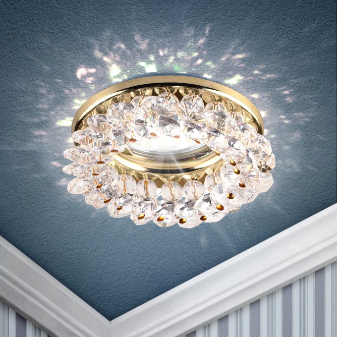 Светильник ЭРА DK16 GD/WH декор круглый с мелкими хрусталиками золото/прозрачный C0043749 Светильник ЭРА DK16 GD/WH декор круглый с мелкими хрусталиками золото/прозрачный C0043749