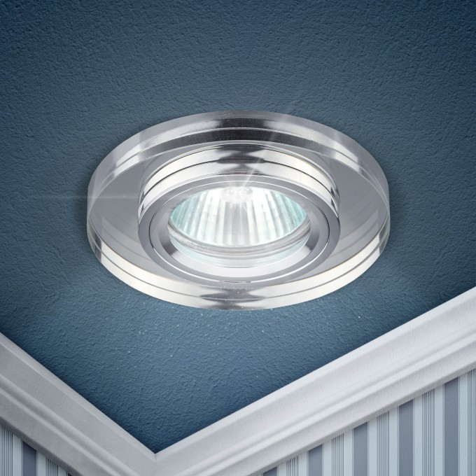 Светильник ЭРА DK7 CH/WH декор стекло круглое хром/зеркальный C0043735 Светильник ЭРА DK7 CH/WH декор стекло круглое хром/зеркальный C0043735