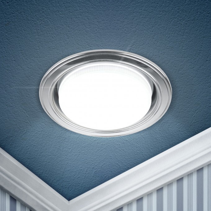 Светильник ЭРА KL35 SL/CH под лампу GХ53 220V 13W серебро/хром B0017630 Светильник ЭРА KL35 SL/CH под лампу GХ53 220V 13W серебро/хром B0017630