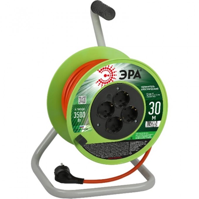 Удлинитель на катушке ЭРА Б0056102 4х30м с заземлением RP-4e-3x1.5-30m ПВС 3х1.5 B0056102 Удлинитель на катушке ЭРА Б0056102 4х30м с заземлением RP-4e-3x1.5-30m ПВС 3х1.5 B0056102