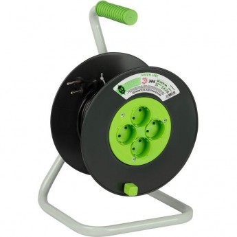 Удлинитель на пластиковой катушке ЭРА GREEN LINE Б0065052 4х15м без заземления KAT-2x0.75-15m Greenline ПВС 2х0.75