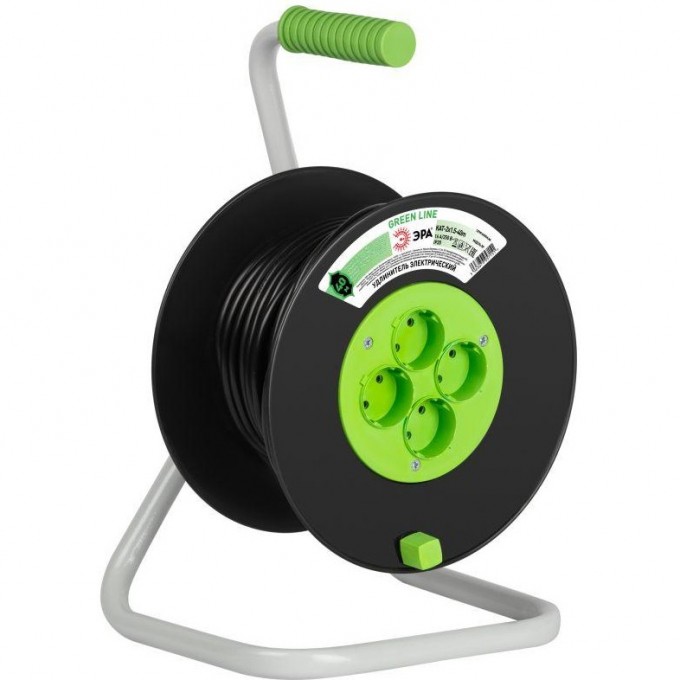Удлинитель на пластиковой катушке ЭРА GREEN LINE Б0065088 4х40м без заземления KAT-2x1.5-40m ПВС 2х1.5 B0065088 Удлинитель на пластиковой катушке ЭРА GREEN LINE Б0065088 4х40м без заземления KAT-2x1.5-40m ПВС 2х1.5 B0065088