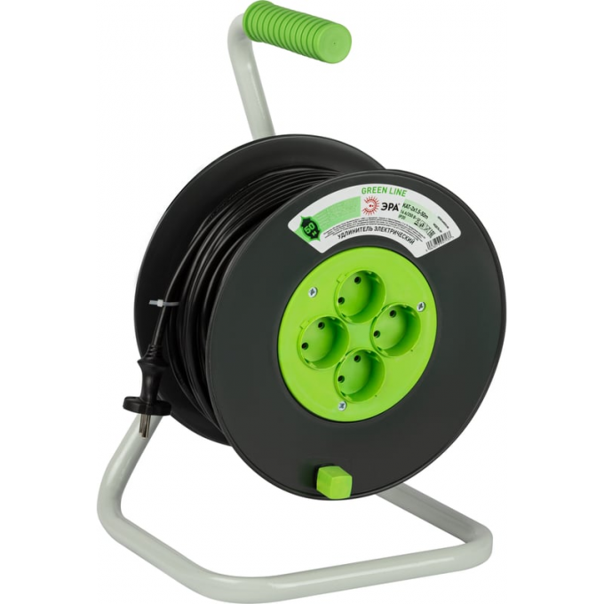 Удлинитель на пластиковой катушке ЭРА GREENLINE Б0065110 4х30м с заземлением KAT-3x1.5-30m ПВС 3х1.5 B0065110 Удлинитель на пластиковой катушке ЭРА GREENLINE Б0065110 4х30м с заземлением KAT-3x1.5-30m ПВС 3х1.5 B0065110