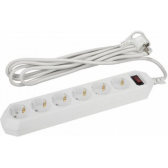 Удлинитель с сетевым фильтром ЭРА Б0037260 6х1.5м с заземлением 10А IP20 USF-6es-1.5m-W