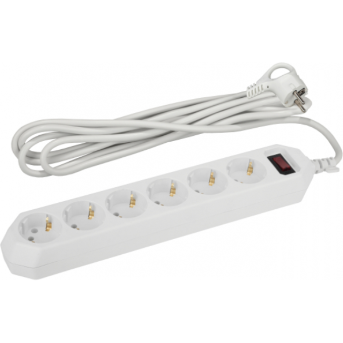 Удлинитель с сетевым фильтром ЭРА Б0037262 6х3м с заземлением 10А IP20 USF-6es-3m-W белый B0037262 Удлинитель с сетевым фильтром ЭРА Б0037262 6х3м с заземлением 10А IP20 USF-6es-3m-W белый B0037262