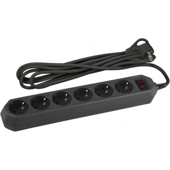 Удлинитель с сетевым фильтром ЭРА Б0037263 6х3м с заземлением 10А IP20 USF-6es-3m-B черный B0037263 Удлинитель с сетевым фильтром ЭРА Б0037263 6х3м с заземлением 10А IP20 USF-6es-3m-B черный B0037263