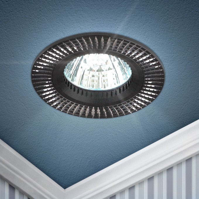 Встраиваемый светильник алюминиевый ЭРА KL32 AL/BK/1 MR16 12V 50W черный серебро B0049563 Встраиваемый светильник алюминиевый ЭРА KL32 AL/BK/1 MR16 12V 50W черный серебро B0049563