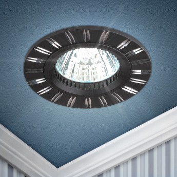 Встраиваемый светильник алюминиевый ЭРА KL33 AL/BK/1 MR16/GU5.3 точечный черный/хром Встраиваемый светильник алюминиевый ЭРА KL33 AL/BK/1 MR16/GU5.3 точечный черный/хром