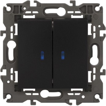 Выключатель ЭРА ELEGANCE 14-1105-05 10А IP20 250В 10AX с подсветкой антрацит