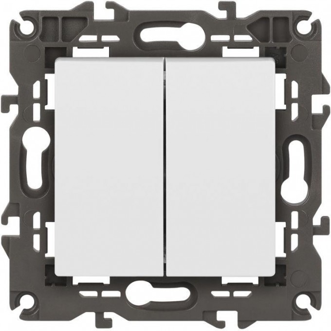 Выключатель ЭРА ELEGANCE Б0065797 14-1104-01М двойной 10АХ-250В матовый белый B0065797 Выключатель ЭРА ELEGANCE Б0065797 14-1104-01М двойной 10АХ-250В матовый белый B0065797