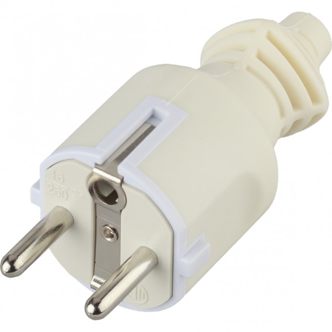 Вилка ЭРА V4(W) c заземлением 16A прямой ввод белая B0019188 Вилка ЭРА V4(W) c заземлением 16A прямой ввод белая B0019188